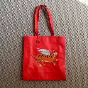 Min & Mon New York Embroidered Leather Tote 👜 NWOT